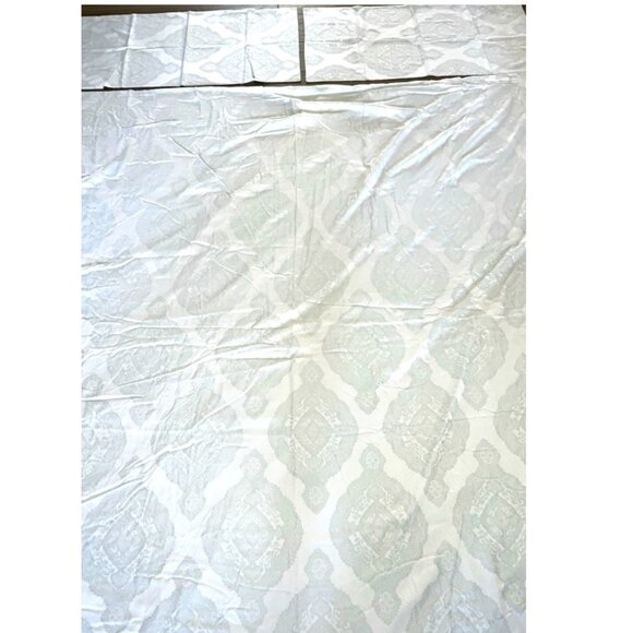 DEA Italy Seagreen Medallion Egyptian Cotton Duvet Cover & 2 Pillow Shams KING - Picture 1 of 6